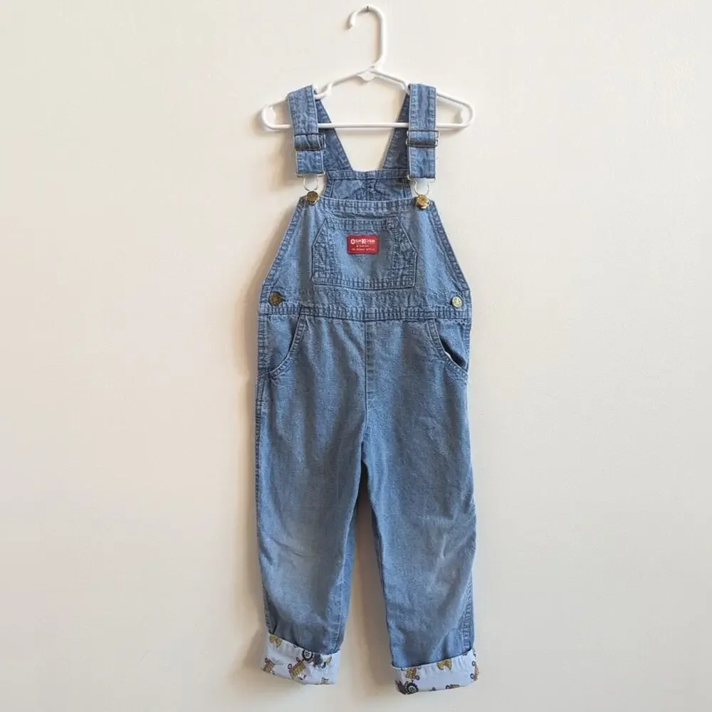 Vtg Oshkosh Bgosh Overalls Boys Sz 4T Denim Farm Classic Staple